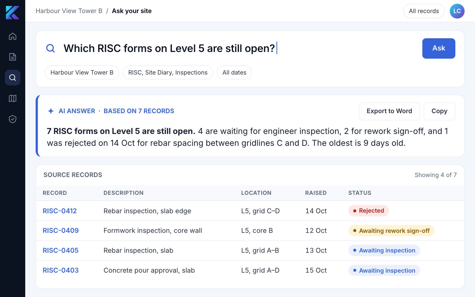 اسأل موقعك: السؤال «ما نماذج RISC في الطابق الخامس التي لا تزال مفتوحة؟»، مع إجابة قصيرة من الذكاء الاصطناعي والسجلات المصدر التي استندت إليها